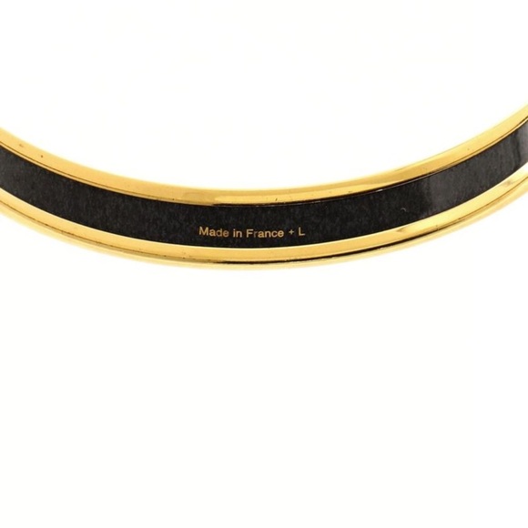 🐎 Hermes Caleche Sangles Printed Enamel Narrow Bangle Bracelet - Picture 4 of 7